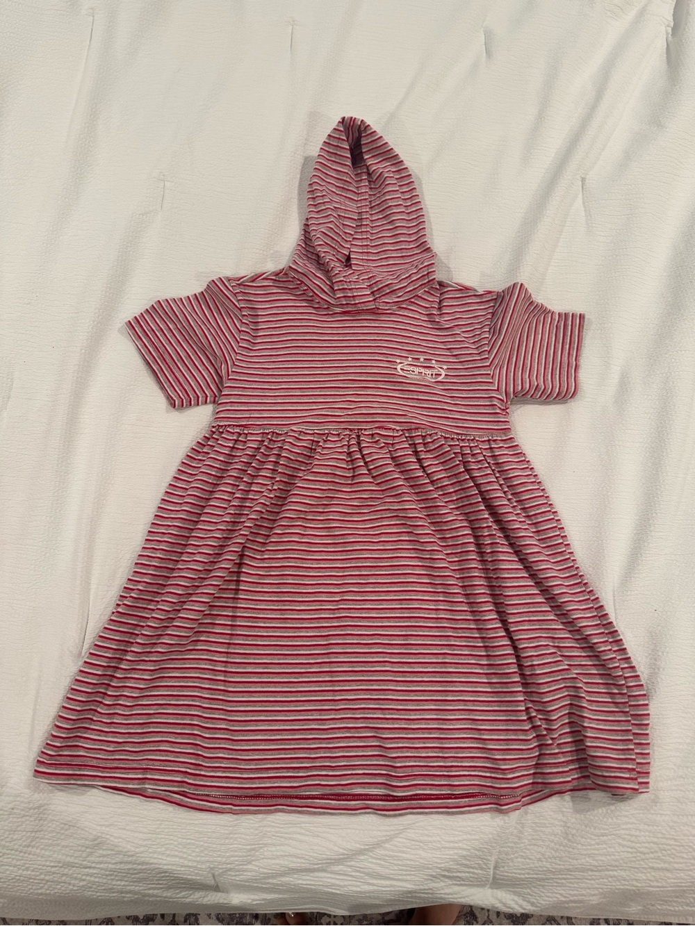 Vintage Espirt Girls' Pink Striped Hoodie Dress